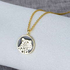 leopard coin pendant necklace