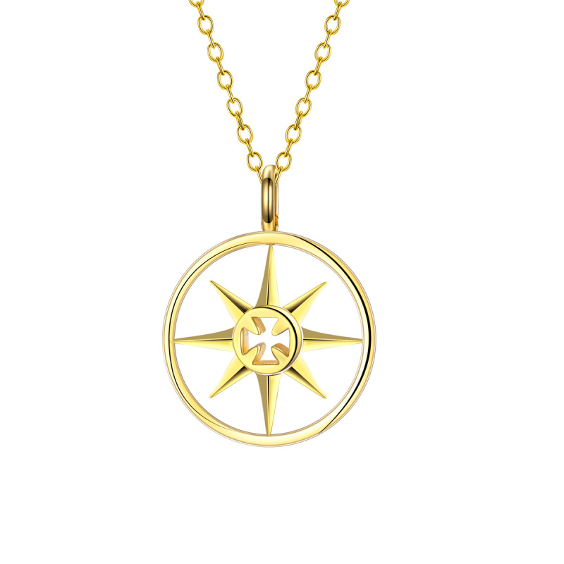 compass rose cross pendant necklace