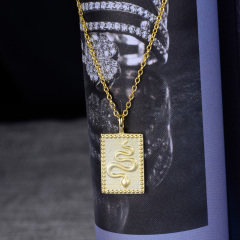 snake rectangular pendant necklace