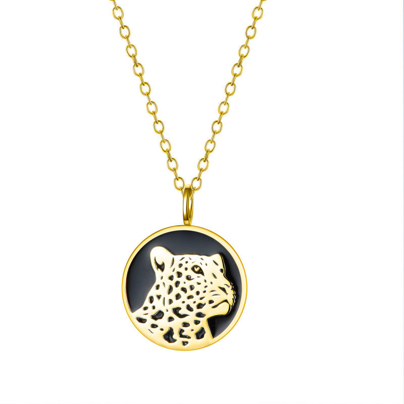 leopard coin pendant necklace