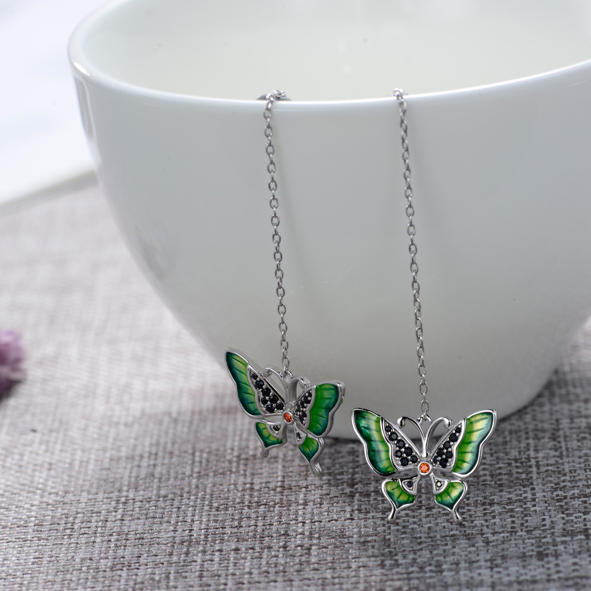 colorful butterfly long earrings