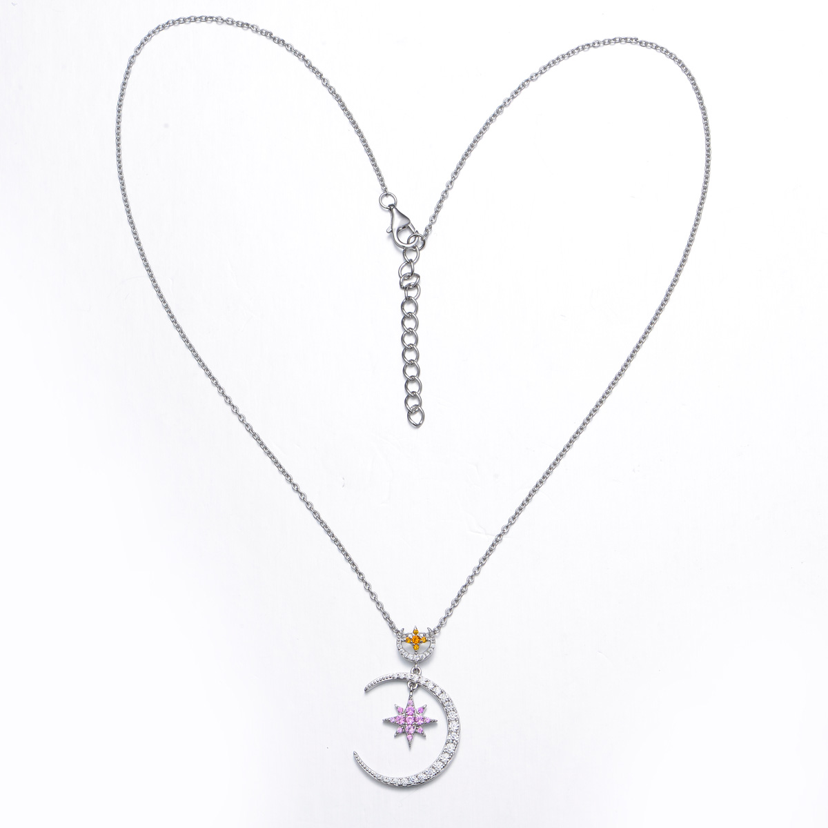 sweet heart star moon necklace
