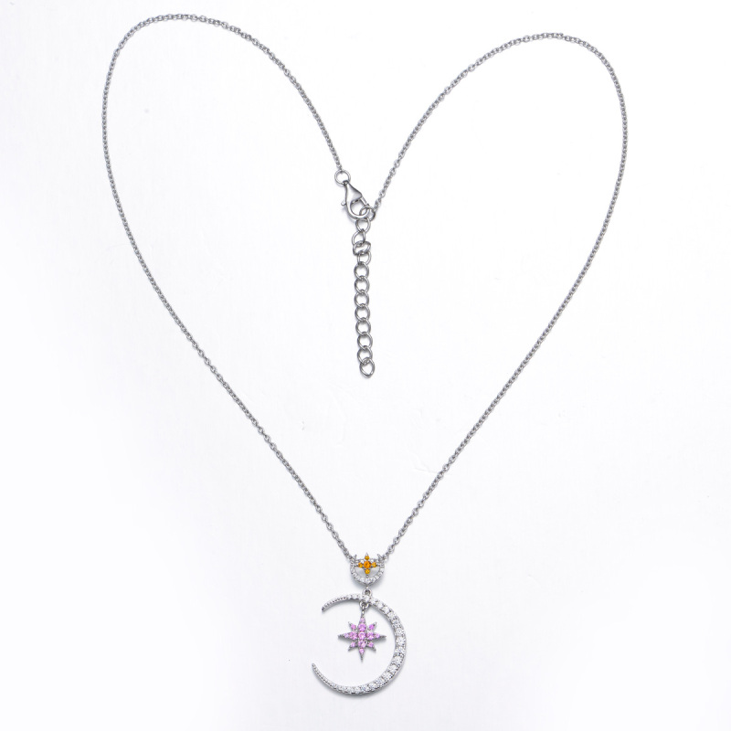 sweet heart star moon necklace