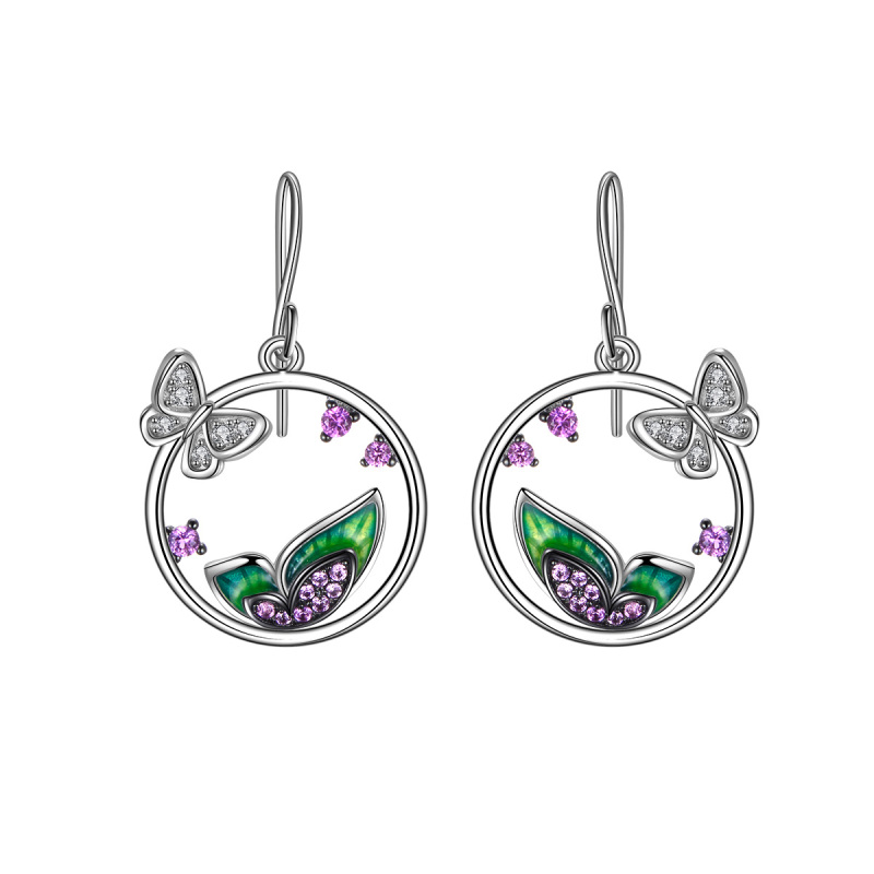 fluttering and dancing butterfly hook earrings