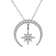Moon Pendant and Star Pendant Necklace