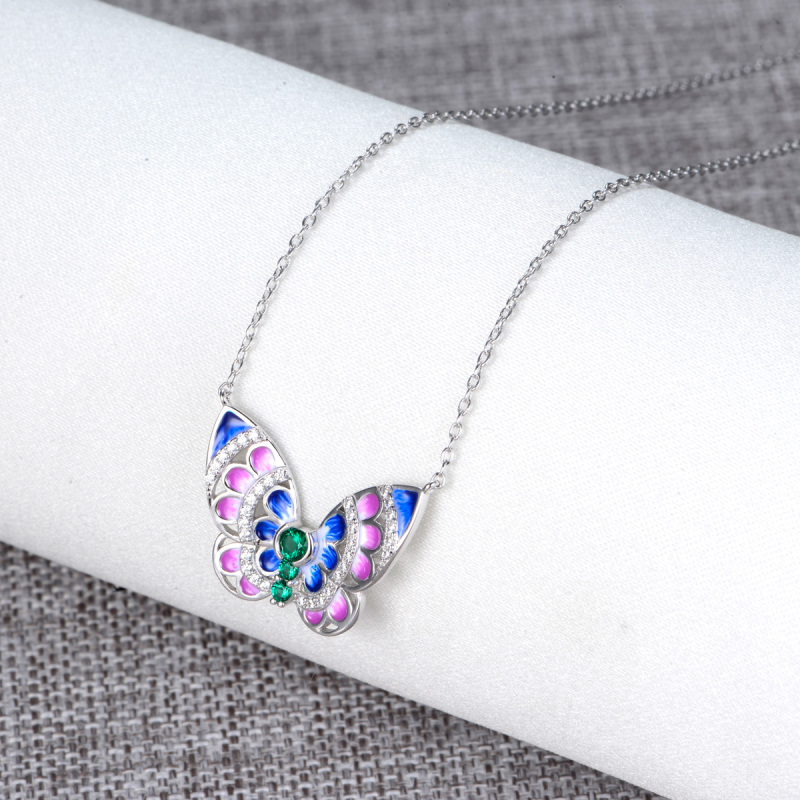 colorful butterfly necklace