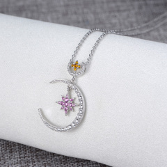 sweet heart star moon necklace