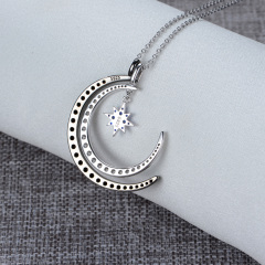 Star moon pendant necklace