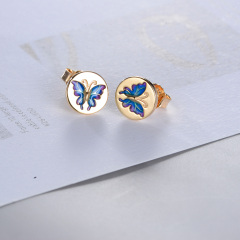 butterfly champagne gold earrings