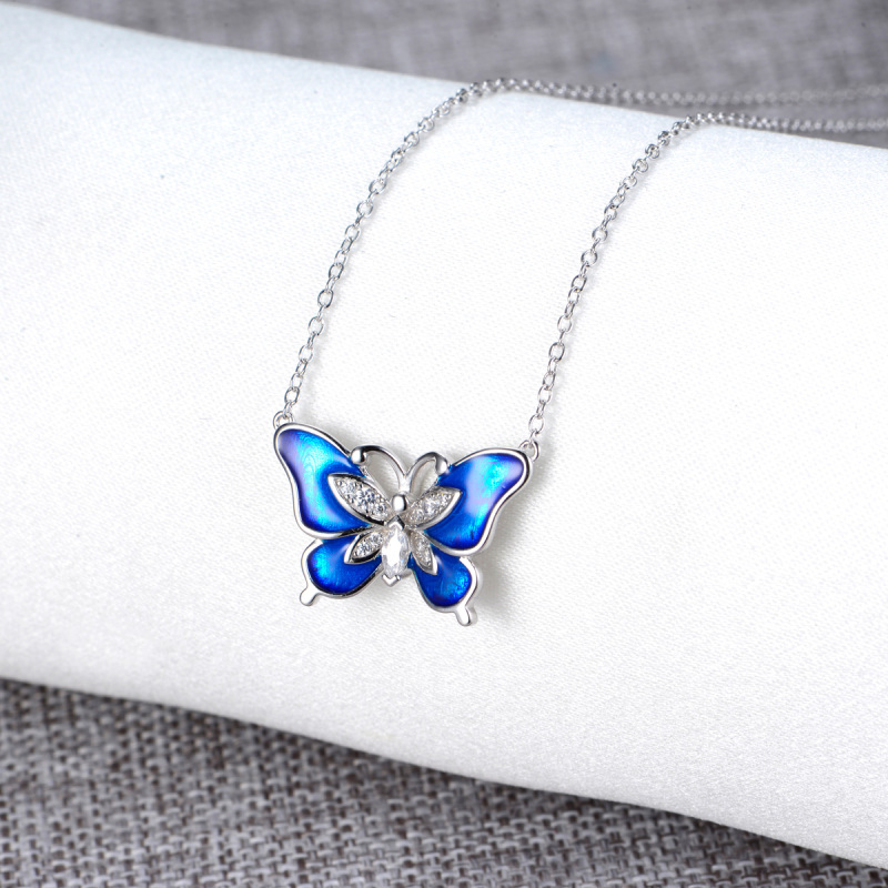 enamel butterfly necklace