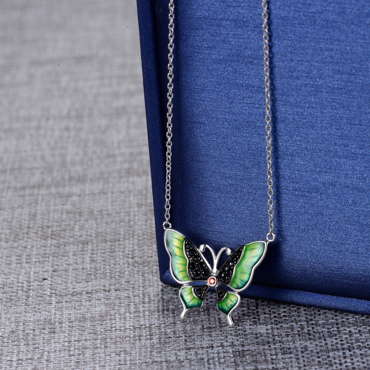 colorful enamel butterfly necklace