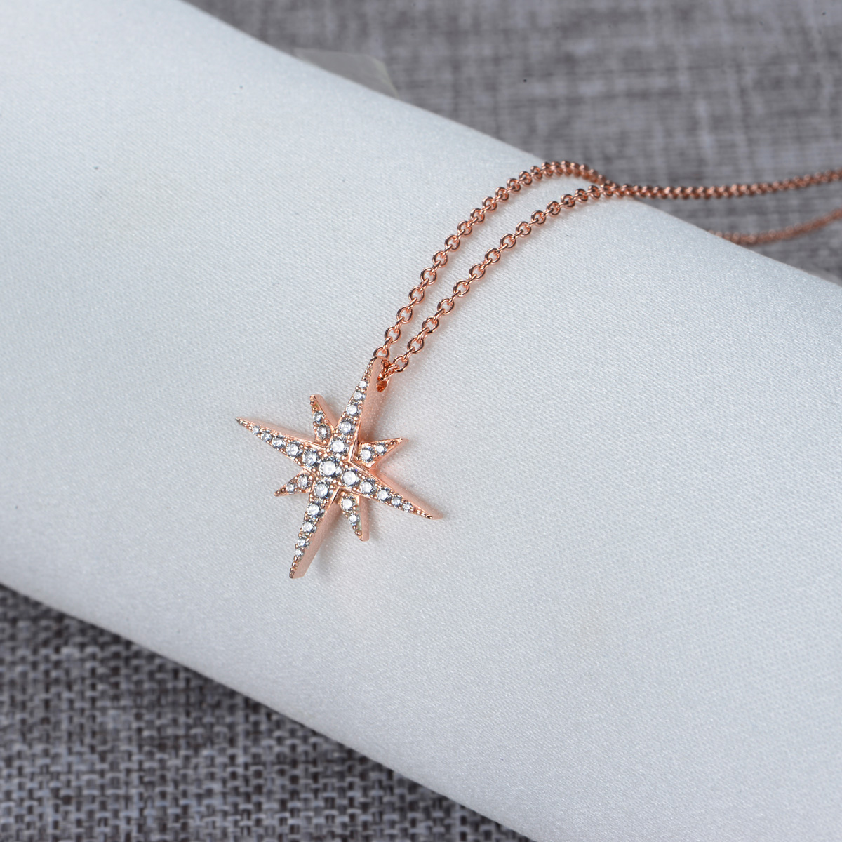 twinkling star rose gold necklace
