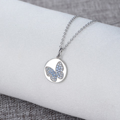 butterfly coin pendant necklace