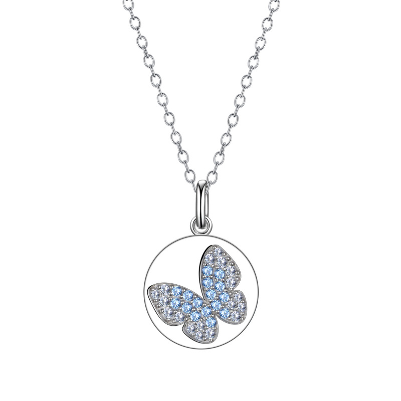 butterfly coin pendant necklace