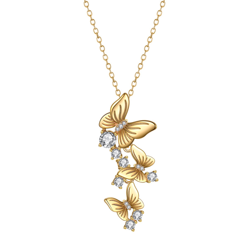 dancing butterfly pendant necklace