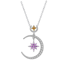 sweet heart star moon necklace