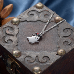 A cute smile ghost pendant necklace