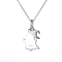 A cute smile ghost pendant necklace