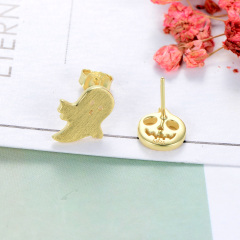 pumpkin head ghost studs earrings