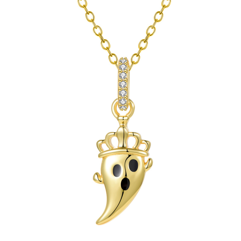 Ghost witch pendant necklace