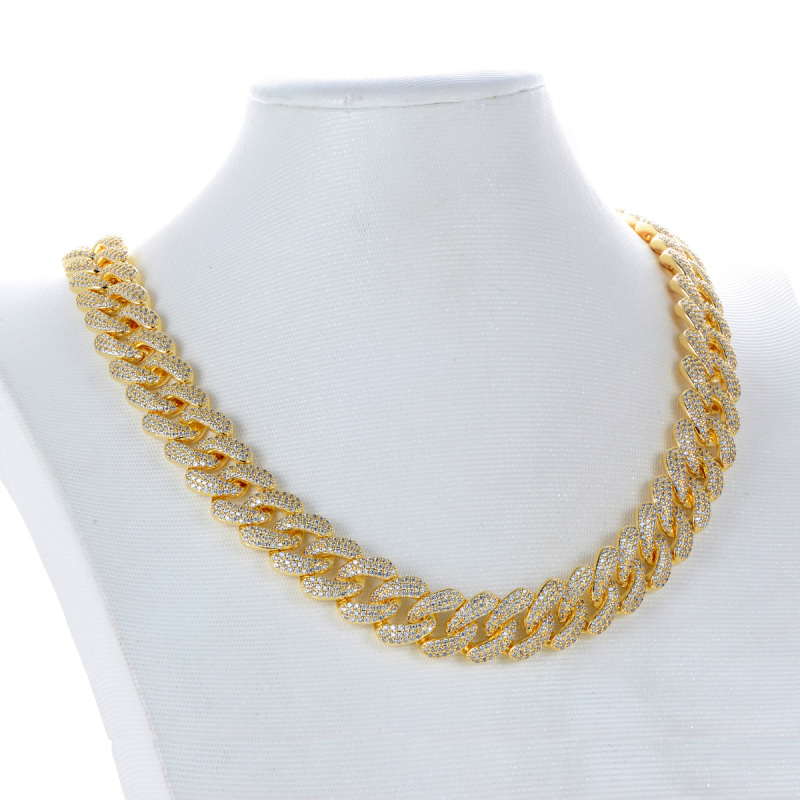 14mm Cuban Link Chain 18K Gold Plated