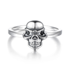 Black skull head ring