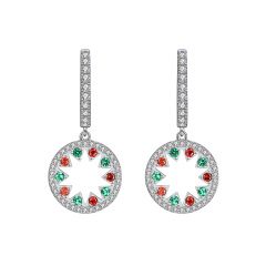 Christmas circle hoops earrings