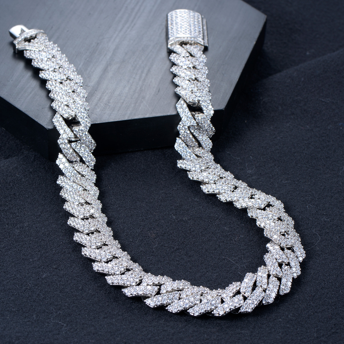 19mm Cuban Link Chain Necklace AAA CZ