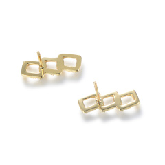 Simple Cuban Link Chain Studs Earrings