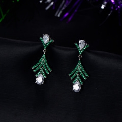 Christmas trees twinkling long studs earrings