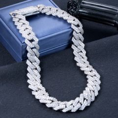 19mm Cuban Link Chain Necklace AAA CZ