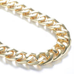 18K Gold Plated Iced Out Cuban Link Chain Necklace