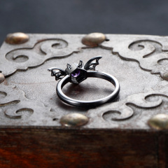 Black Big Bat Ring