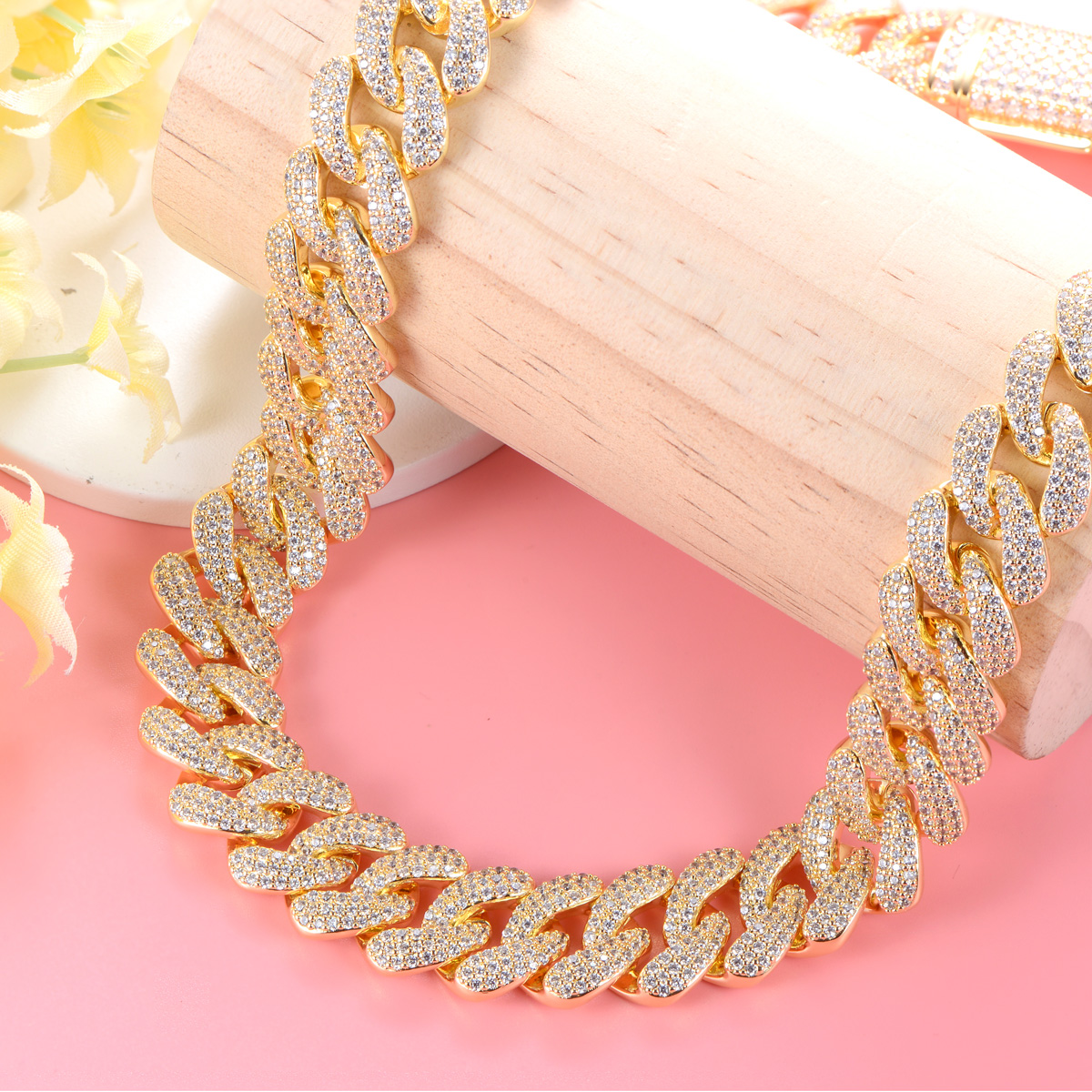 14mm Cuban Link Chain 18K Gold Plated