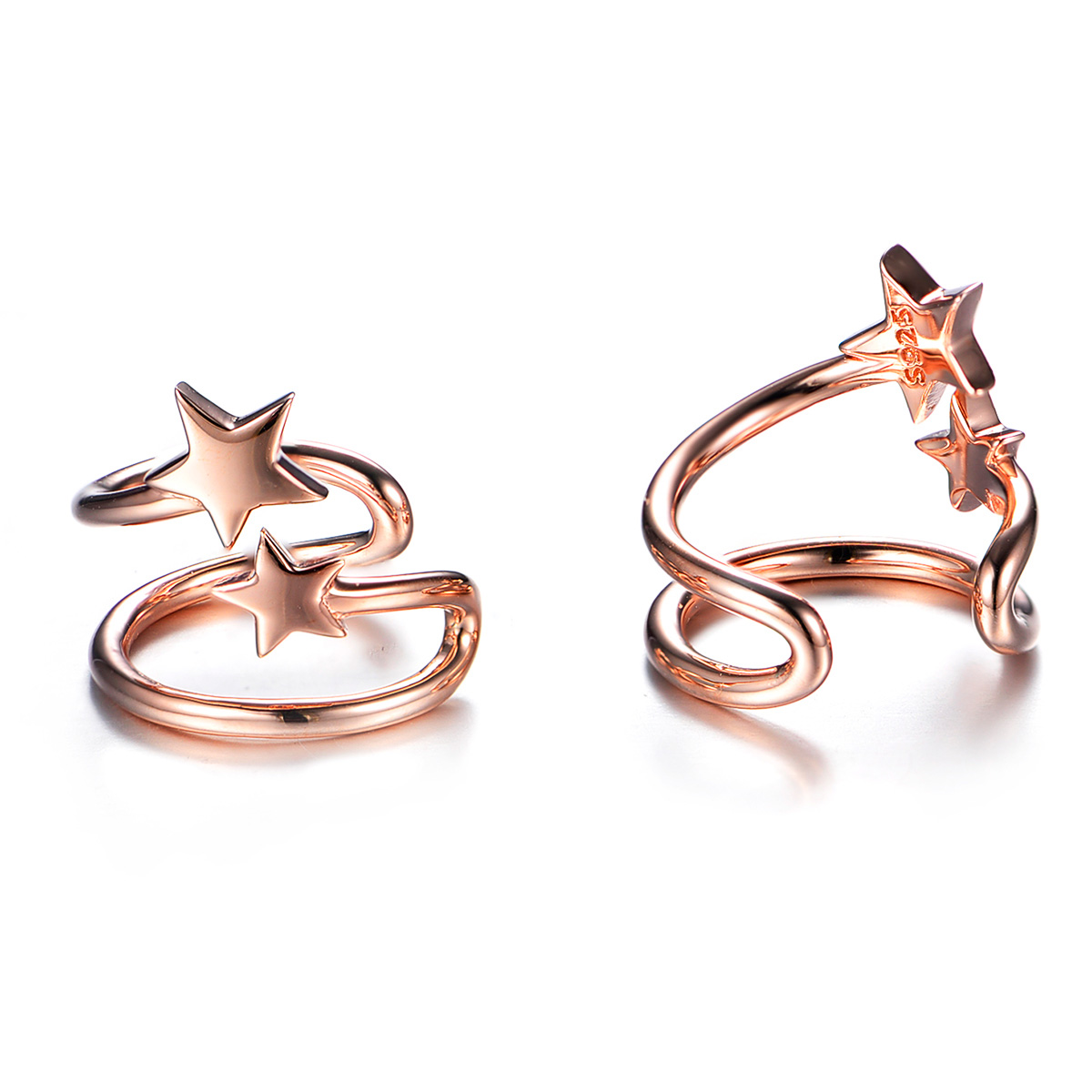 Rose Gold Plated Star Earrings