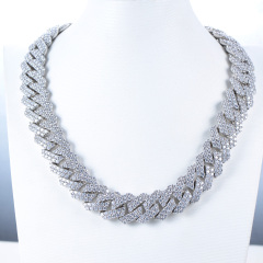 19mm Cuban Link Chain Necklace AAA CZ