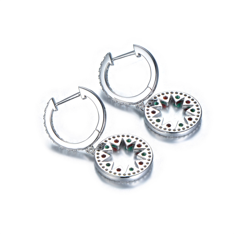 Christmas circle hoops earrings