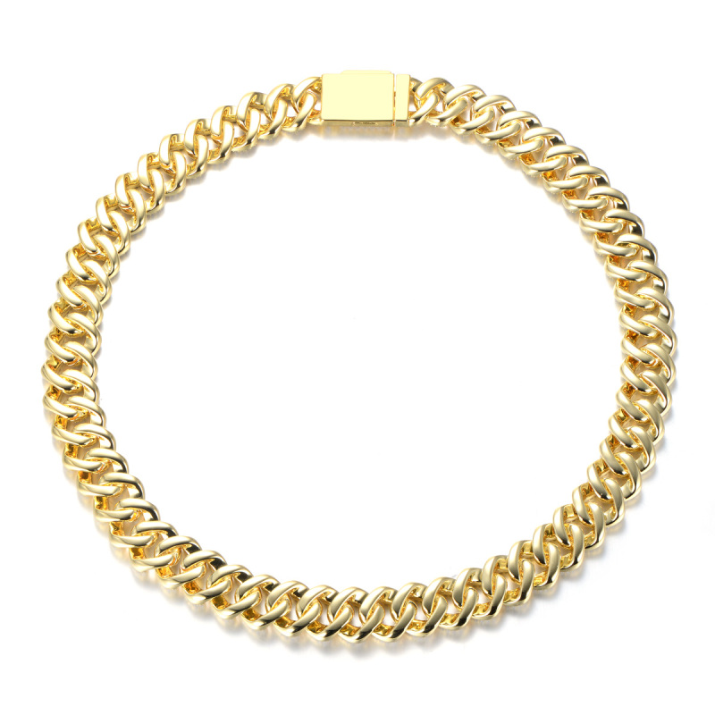 14mm Cuban Link Chain 18K Gold Plated