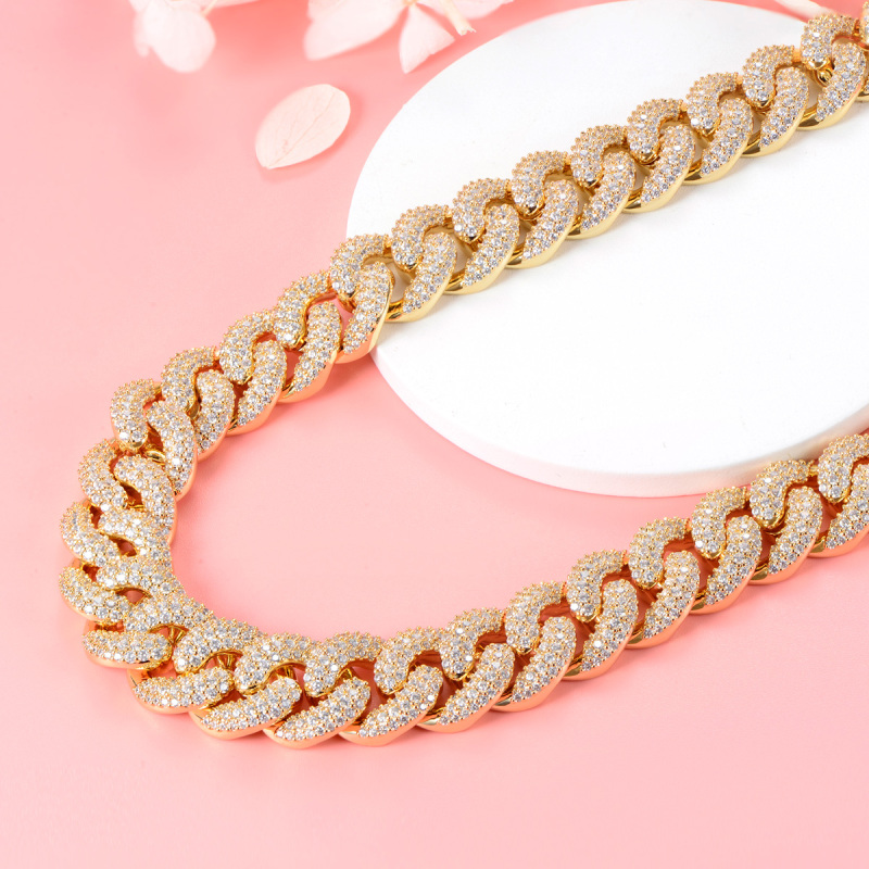 18K Gold Cuban Chain Necklace 14mm