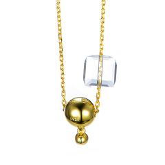 Christmas small golden necklace