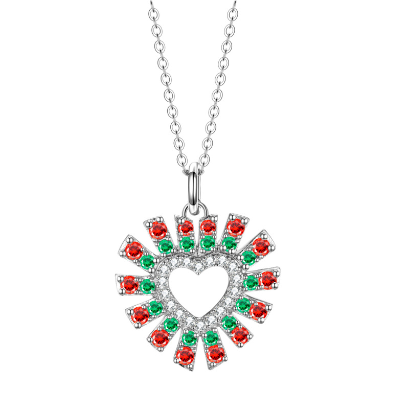 Christmas heart pendant necklace