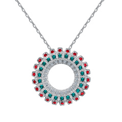 Christmas circle pendant necklace