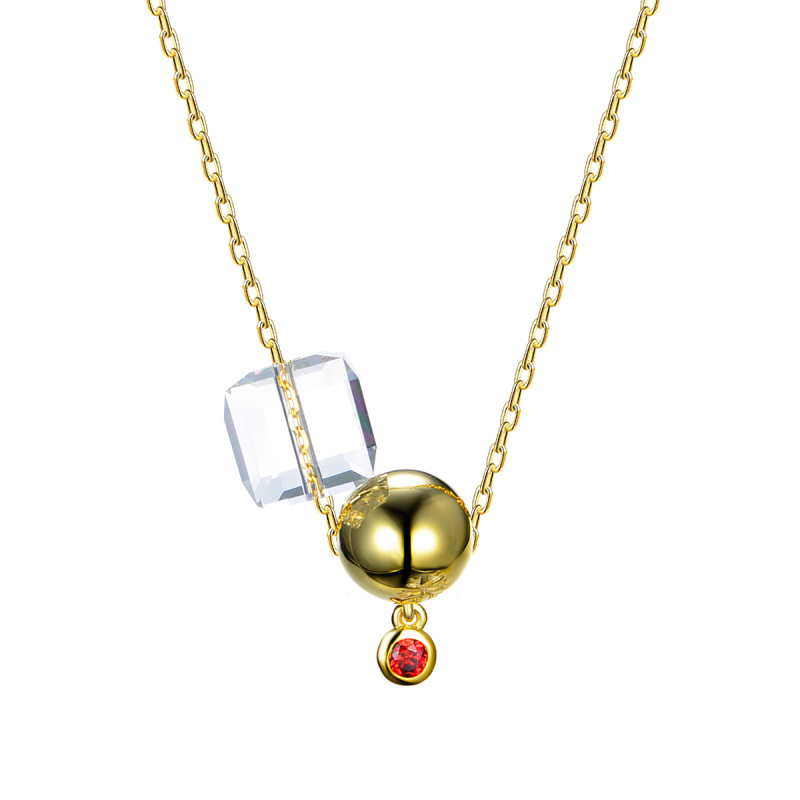Christmas small golden necklace