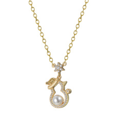 Christmas snowman pearl necklace