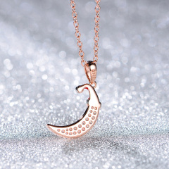 Moon pendant necklace in Christmas hat