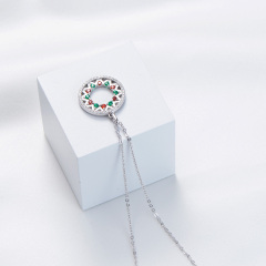 Christmas circle pendant necklace