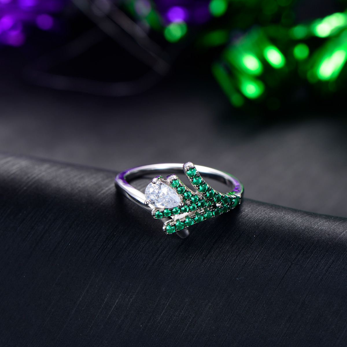 Christmas trees glittering ring