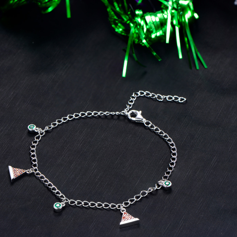 Christmas hat silver bracelets