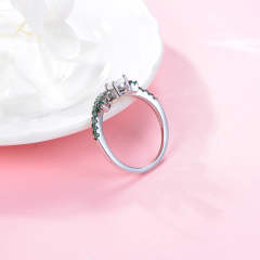 Christmas trees CZ ring