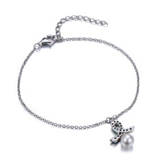 Christmas ribbon pearl bracelets